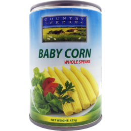 CF whole baby corn spears 425G